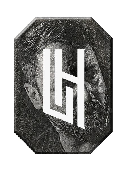 Luke Hunt portrait with LH monogram